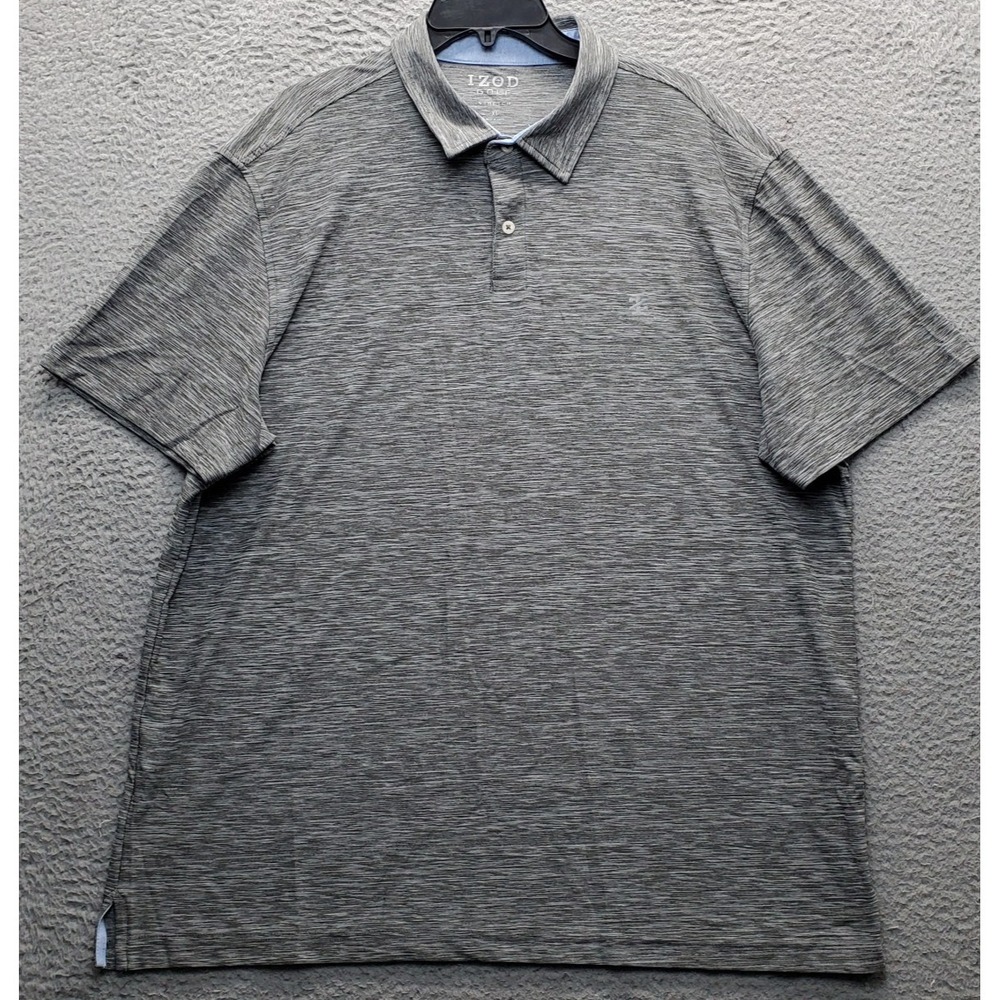 IZOD Golf Performance Polo Shirt Mens XL Multi Space Dye Collared‎ Popover Slit